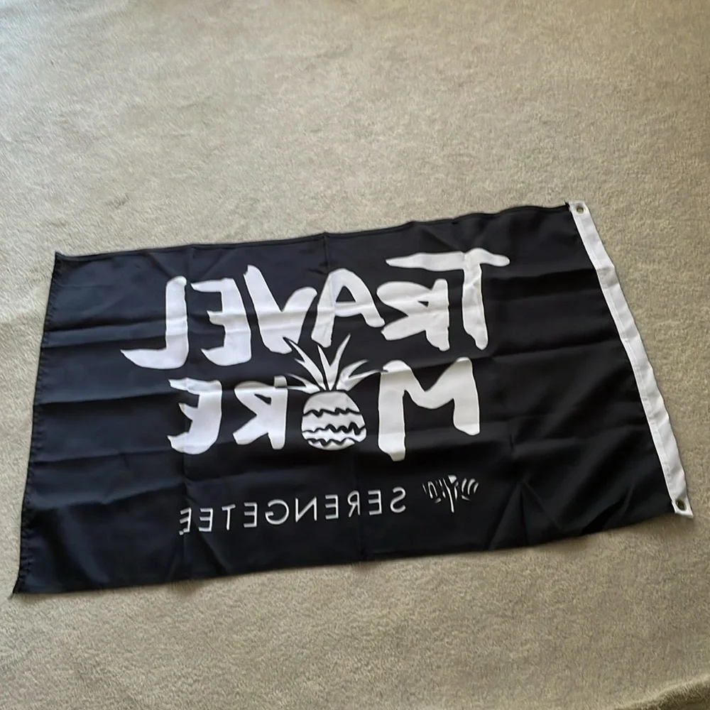 Travel More SERENGETEE Decor Flag NWOT